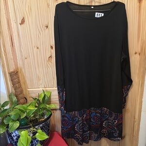 Black and Multicolor Women's Top